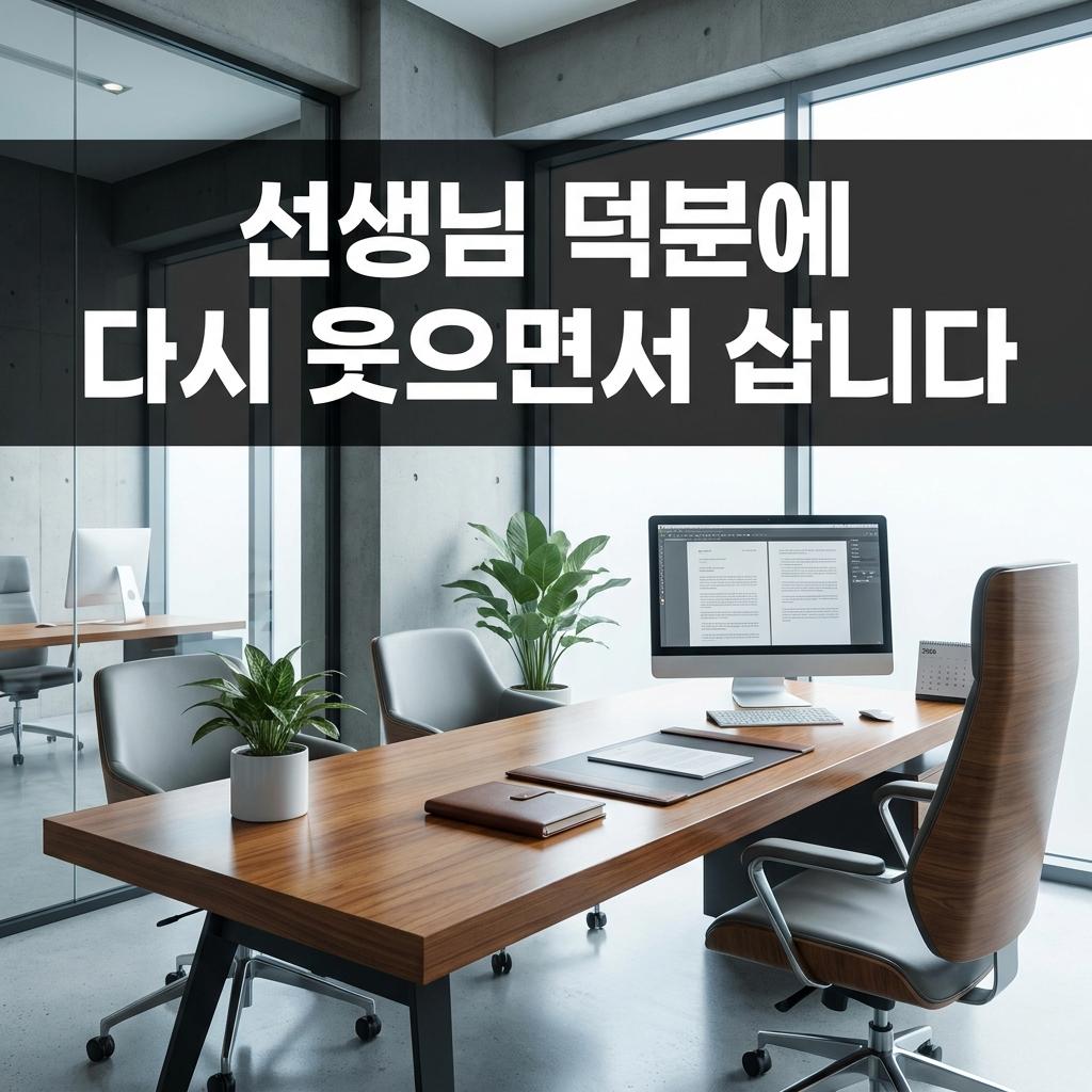 "선생님 덕분에 다시 웃으면서 삽니다" - 최근 받은 후기 하나를 소개합니다