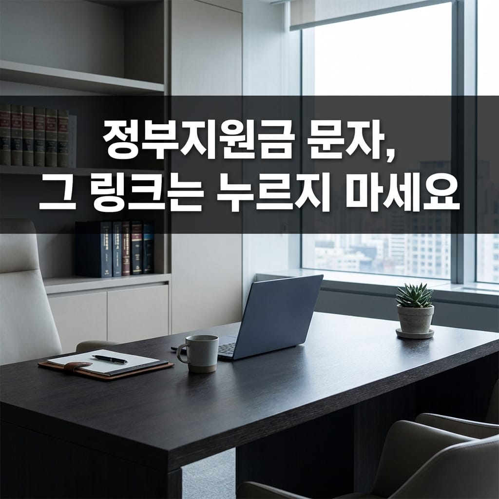 정부지원금 문자 그 링크는 누르지 마세요 - 스미싱 주의