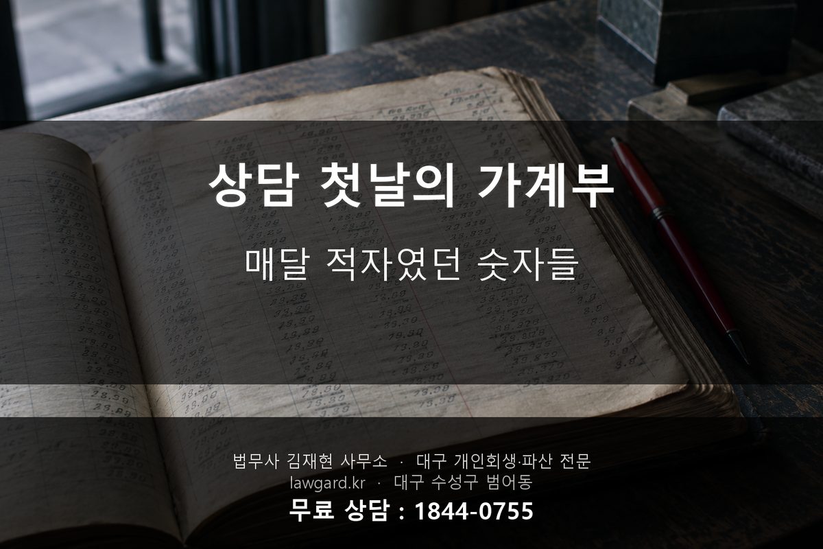 상담 첫날의 가계부 적자 개인회생