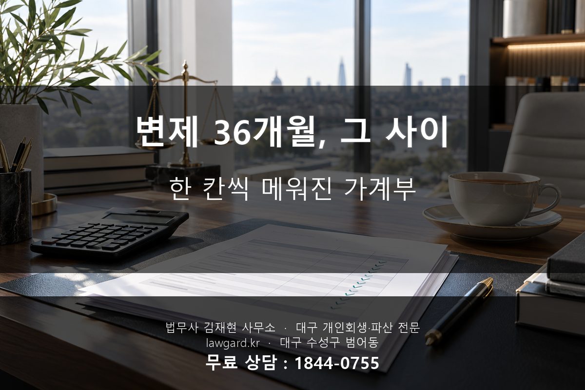 개인회생 변제 36개월 가계부 변화