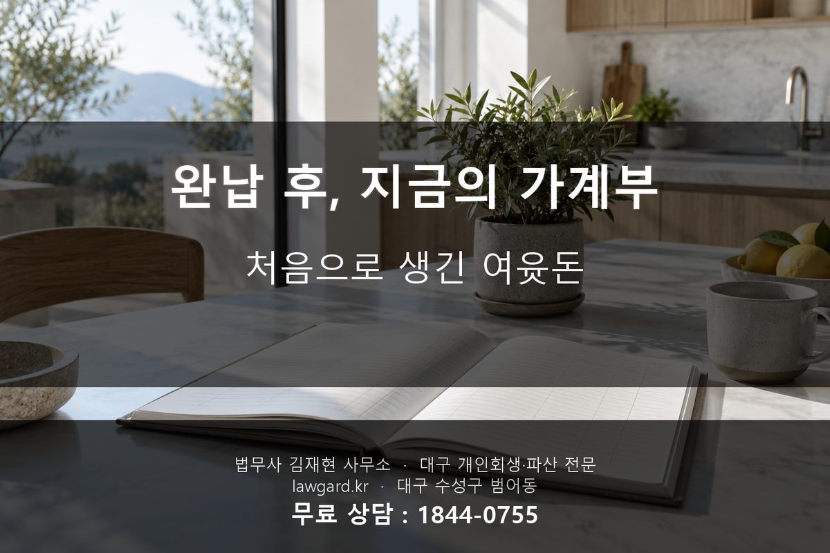 완납 후 가계부 변화 개인회생 후기